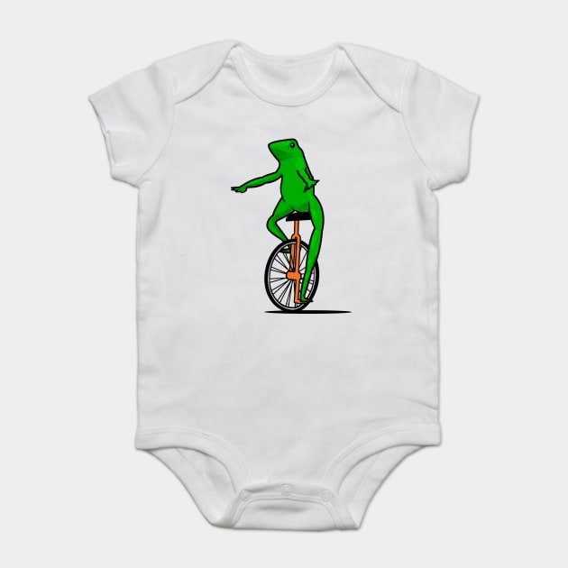 Dat Boi Unicycle Frog T-Shirt Baby Bodysuit by dumbshirts